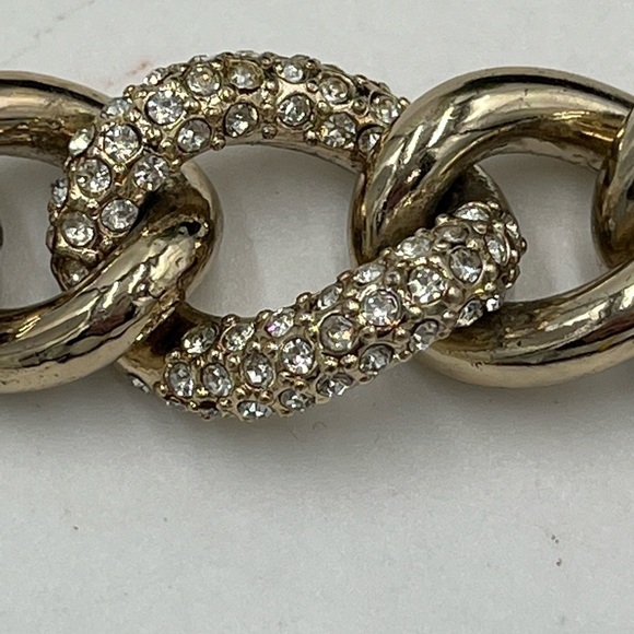 Victoria Secret Chunky Chain Bracelet Angel Wings Pave Crystals Gold Tone - Picture 13 of 14